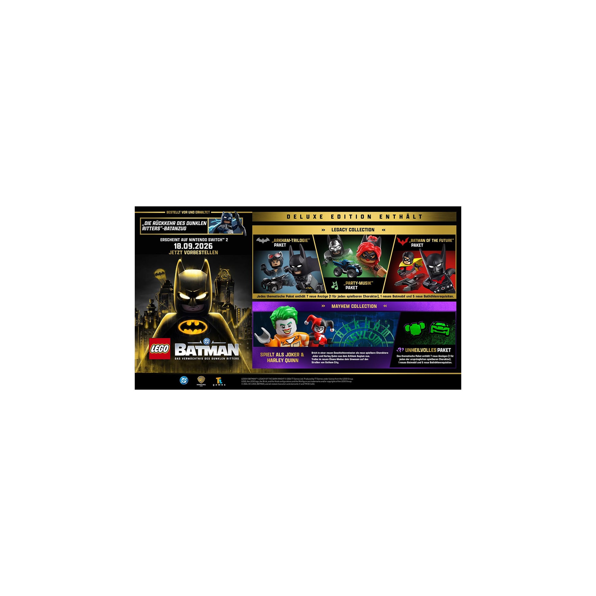 LEGO Batman Legacy of the Dark Knight Deluxe Edition für Nintendo Switch 2 - Inhalte