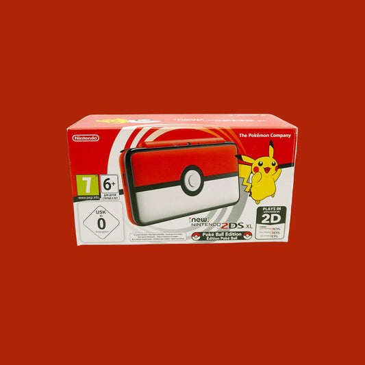 New 2DS XL Konsole als Pokéball Edition in Originalverpackung - Produktfoto Box Vorderseite