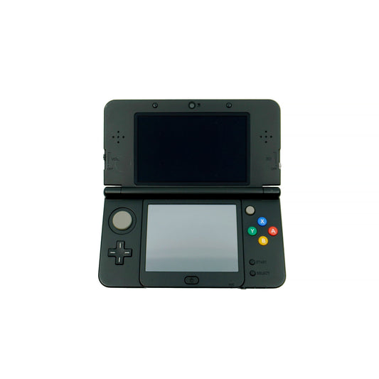 New Nintendo 3DS Konsole Schwarz aufgeklappt - Vorderansicht