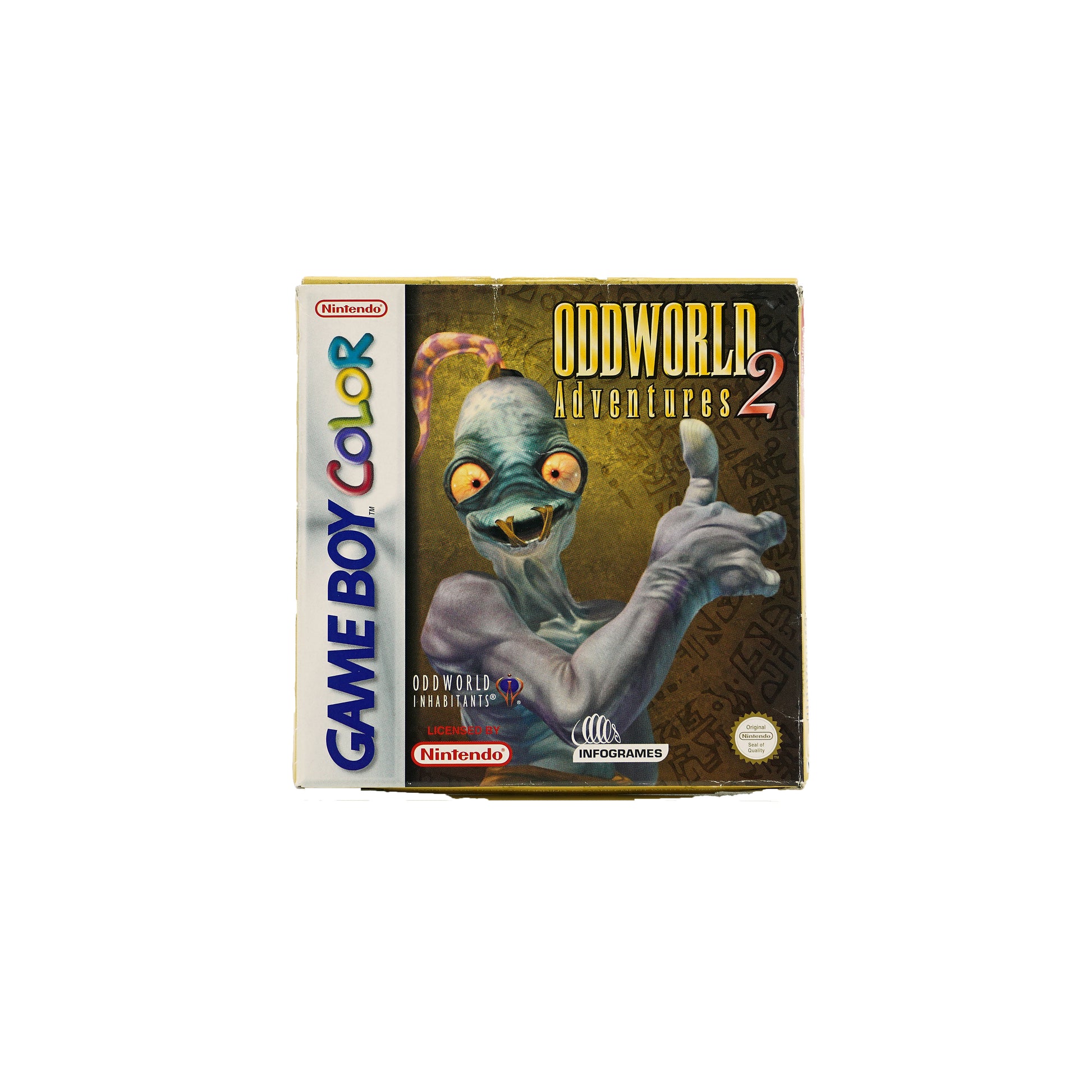 Oddworld Adventures 2 Spiel für Game Boy Color in Originalverpackung - Vorderseite