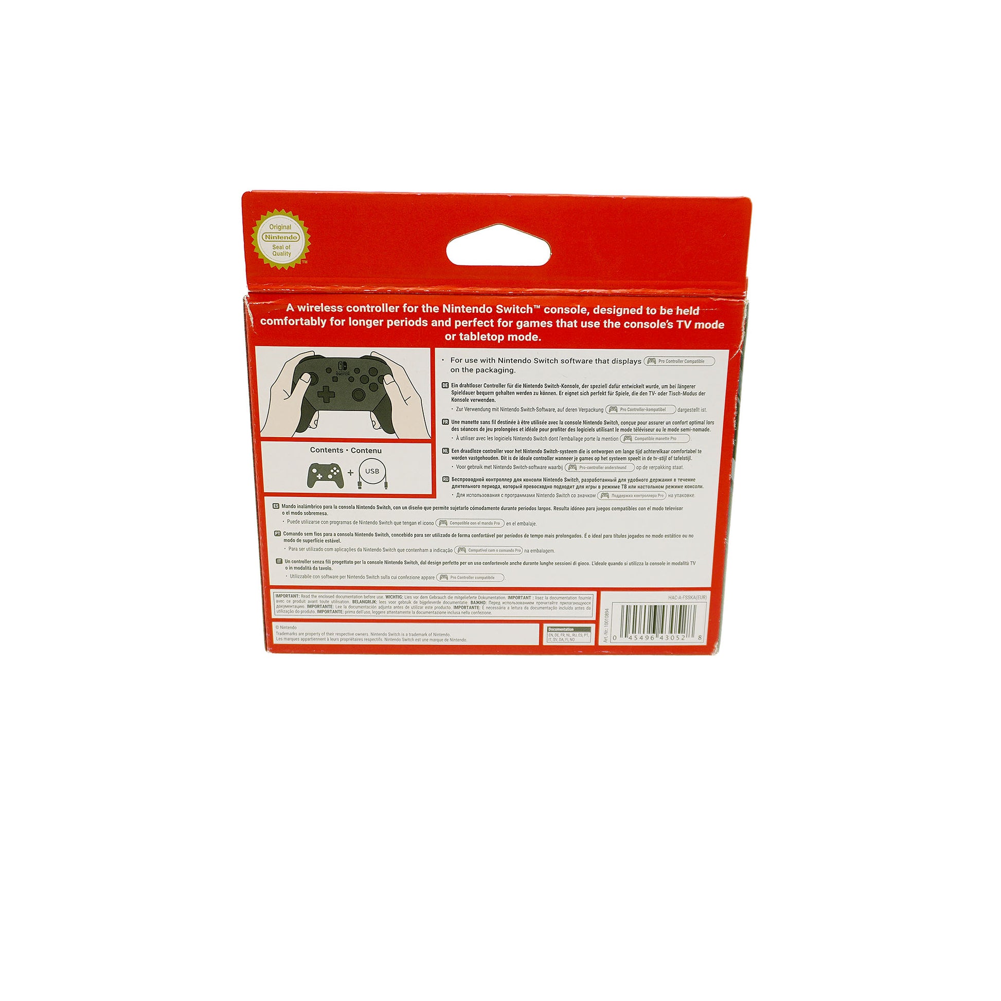 Nintendo Switch Pro Controller für Nintendo Switch in Originalverpackung - Rückseite