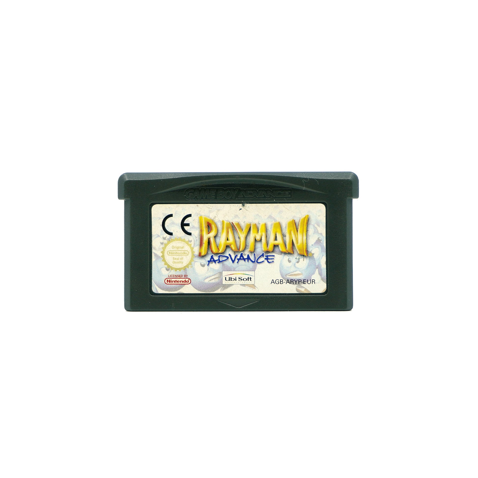 Rayman Advance Spielmodul für Game Boy Advance - Vorderseite, Etikett mit Gebrauchsspuren