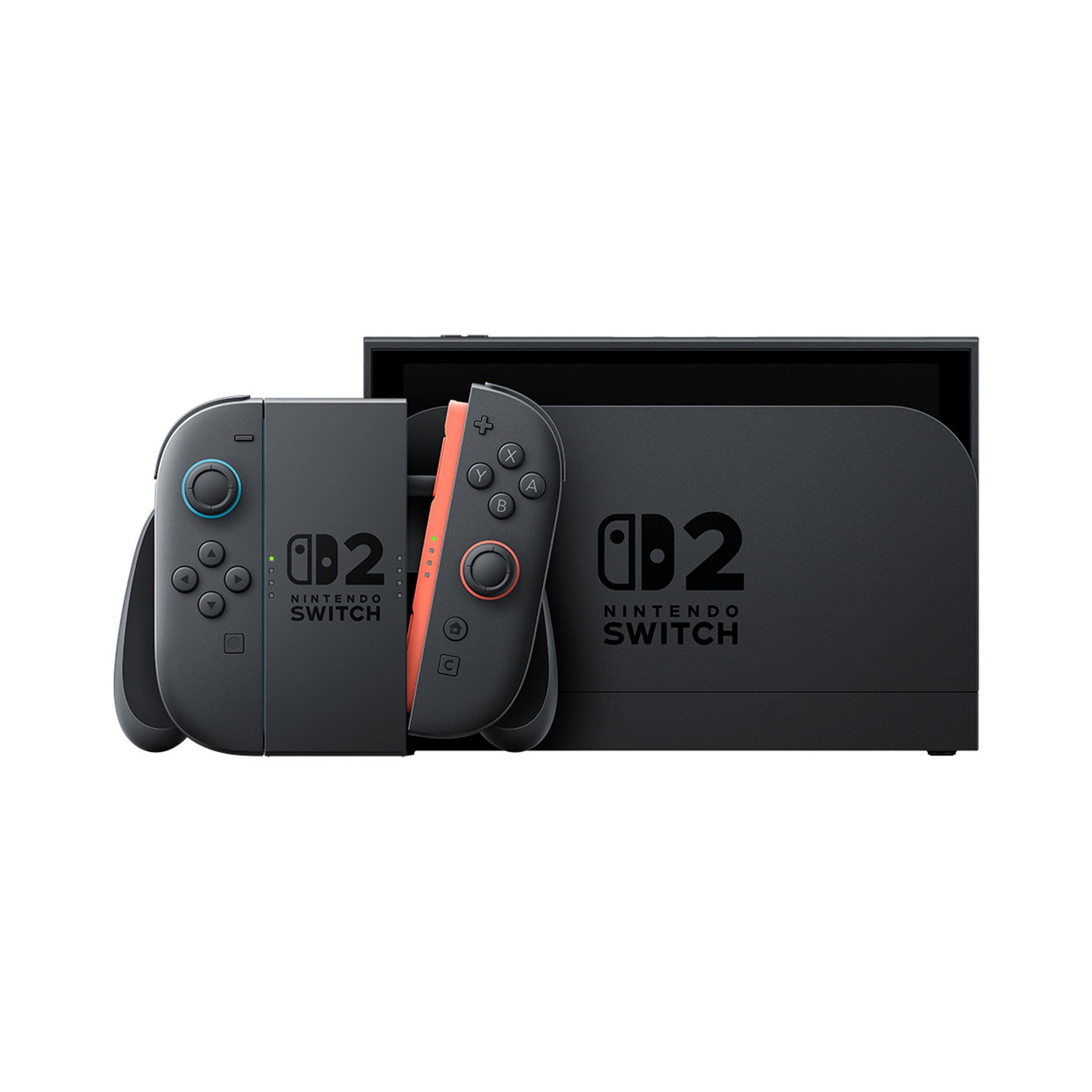 Nintendo Switch 2 mit Dockingstation und Joy-Con-2-Controllern - Vorderansicht