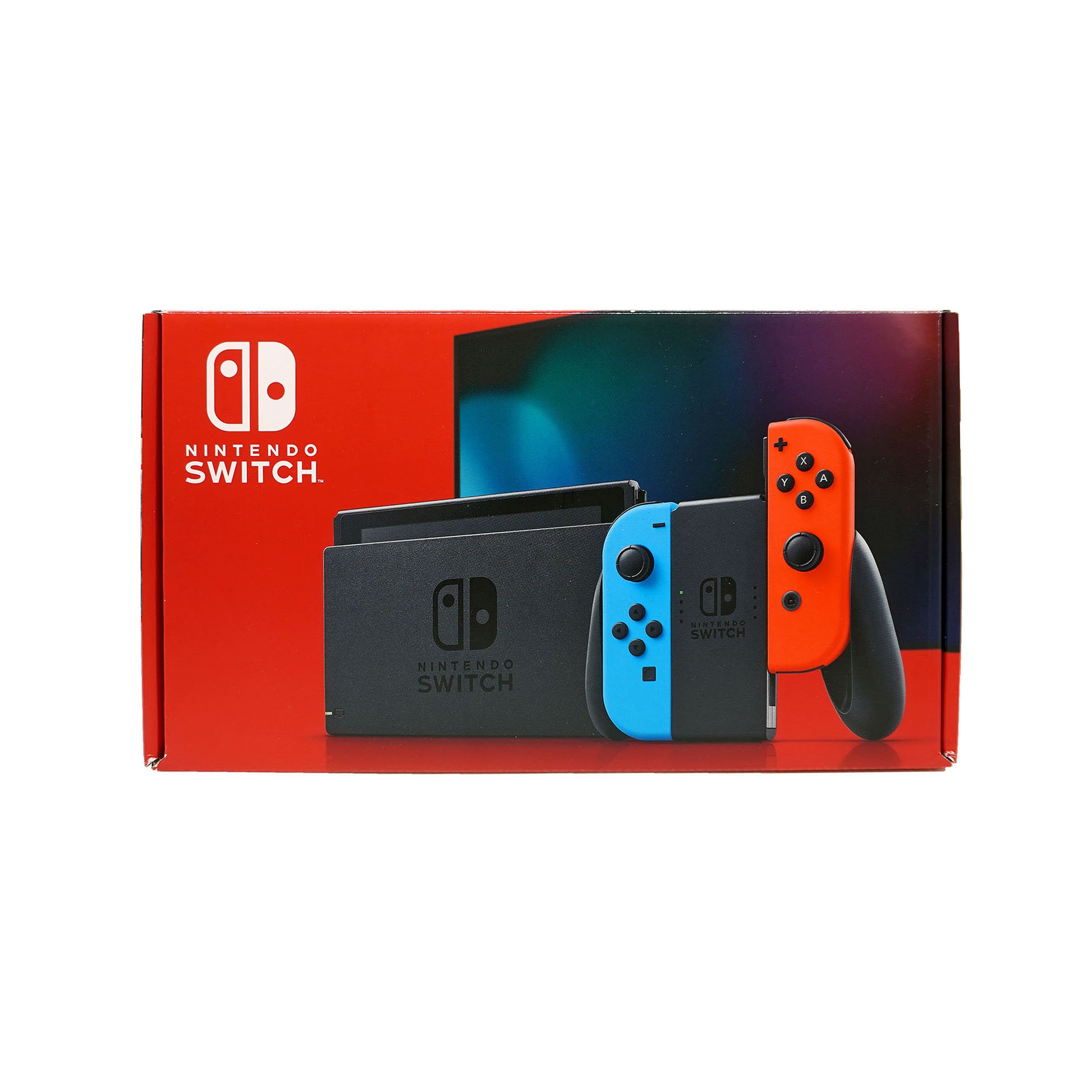 Nintendo Switch Konsole V2 Neon-Blau/Neon-Rot in Originalverpackung - Vorderseite