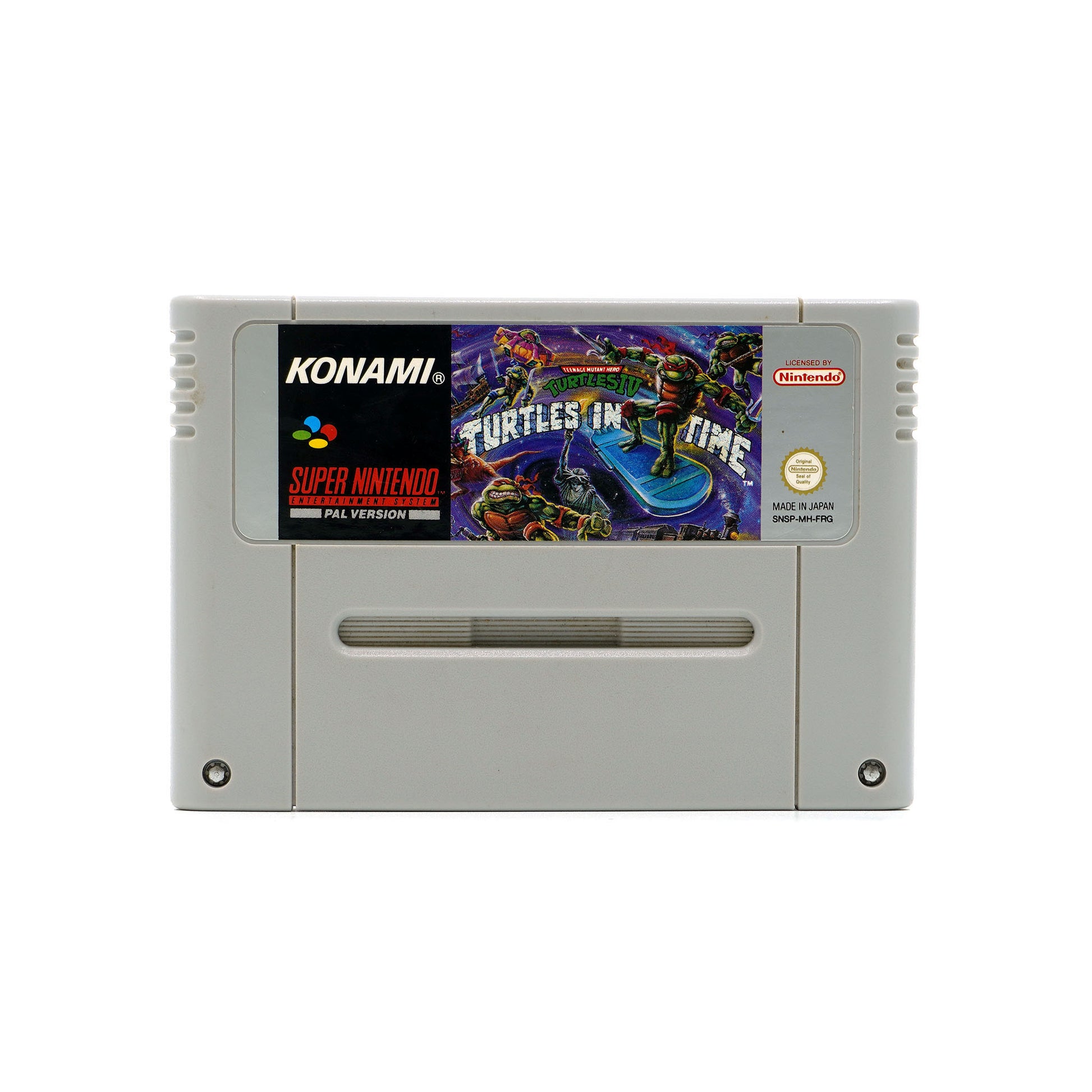 Teenage Mutant Hero Turtles IV: Turtles in Time Spielmodul für Super Nintendo - Vorderseite