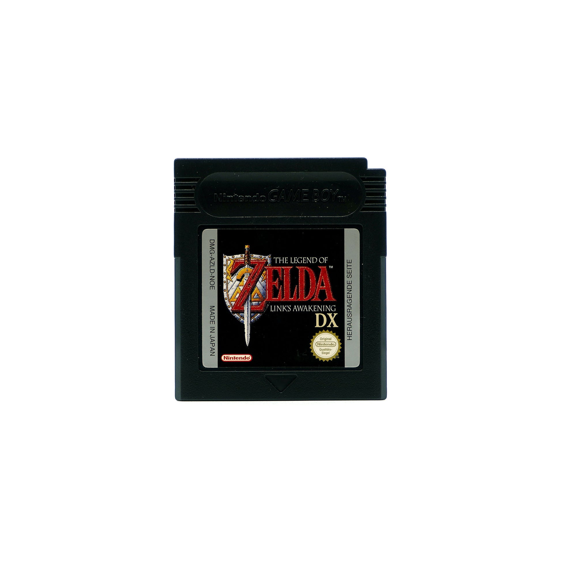 The Legend of Zelda: Link's Awakening DX Spiel für Gameboy Color in schwarzem Gehäuse - Vorderseite