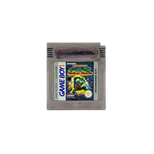 Turtles 3: Radical Rescue Spiel für Gameboy in stark gebrauchtem Zustand - Vorderseite