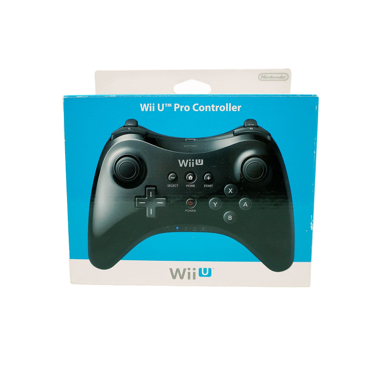 Wii U Pro Controller in schwarz und Originalverpackung - Produktfoto Vorderseite